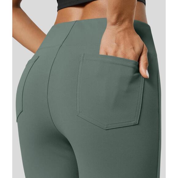 NWT Halara Flex™ High Waisted Back Side Pocket Slight Flare Work Pants XS - Picture 5 of 11